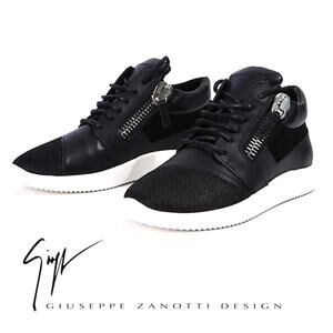 Giuseppe Zanotti Megatron Nero Black leather mesh Sneakers Size 36 MSRP: $795